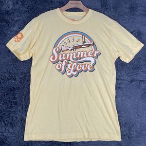 Zero Foxtrot T-Shirt Men’s Medium Yellow Graphic Tee “Summer Of Love” S/S